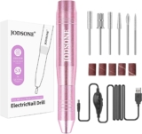 JODSONE Pink Nail Drill 20000RPM E File for Beginners, Compact Electric Nail Files Portable Nail Drill Machine Manicure Pedicure Set for Acrylics Nails and Gel Nails