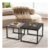 JUISSANO Nesting Coffee Tables Set of 2 Black and Grey