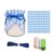 Jam Jar Decoration Kit with Gingham Doilies and Labels (Blue)