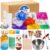 Jelly Candle Making Kit,9pcs Gel Wax -7 Colors Candle Making kitIncludes Wax Wicks Wick StickersWooden Wick Holders and MoreDIY Starter Candle Making Kit 2.8LB/45oz