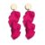 JeryWe Clip-on Acrylic Earrings Women Rose Petal Tassel Boho Pink