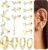 JeweBella 15Pcs Flat Back Earrings Surgical Steel Helix Piercing Jewellery Hypoallergenic Stud Hoop Earrings Set Cartilage Earrings Daith Conch Tragus Piercing Jewellery