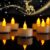 Jialine12 Pack Realistic and Bright Flickering Battery Operated Flameless LED Tea Lights Candles, 200 tealights Electric Fake Candles for Halloween Weddings Festivals Decoration in Warm Yellow