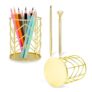 Jiayaus 2-Piece Metal Mesh Desk Organizer Pen/Pencil Holder V-Shape