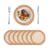 Jiayaus 30cm round Placemats, Set of 8, Woven, Heat-Resistant