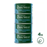 John West Tuna Chunks in Brine 4x125g (102g Drained)