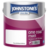 Johnstones Paint One Coat Matt Emulsion – Pure Brilliant White 2.5L – Instore Bexleyheath
