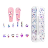 Jollin 120pcs Flatback Rhinestones for Nail Art Transparent AB