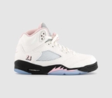 Jordan Air Jordan 5 GS Trainers White Med Soft Pink Black Junior sizes