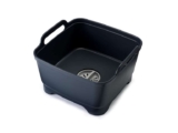 Joseph Joseph Wash and Drain Kitchen Washing Up Bowl for Sink with Handles and Draining Plug, 9 Litres, Grey