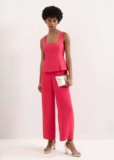 Jovelle Pink Peplum Wide Leg Jumpsuit