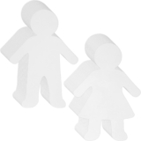 Juvale Paper Shapes – 48-Pack Blank Kid Shaped Paper Cutouts, Boy and Girl Design, White, 14.9 x 22.3 cm