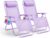 KEPLIN Set of 2 Heavy Duty Zero Gravity Chairs Padded Garden Recliners with Locking System, 160 Recline, Adjustable Pillow, Removable Tray with Cup & Phone Holders, 110kg Capacity (Lilac)