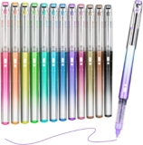 KERIFI Liquid Ink Rollerball Pens, 12 Coloured Pens, Smooth Writing, Quick Dry, 0.5mm Gel Ink Pens for Writing, Journaling, Drawing, High Capacity, No Bleed & Smear Smudge Stationery Supplies