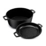 KICHLY 2 in 1 Cast Iron Dutch Oven with Dual Purpose Lid