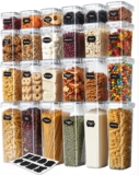 KICHLY Airtight Food Storage Containers With Lids (24 Pack) – Pantry Organizers and Storage – BPA-Free Pantry Storage Or Kitchen Storage Containers – Ideal for Cereal, Flour, Sugar & More