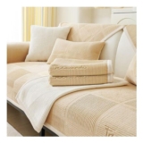 KOGXSCEJ Milk Velvet Sofa Cover, 1-4 Seater, L-Shape, Non-Slip