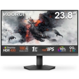 KOORUI G2421V 24 Inch Gaming Monitor,180Hz, Fast IPS, QHD 1440P, 1ms, Adaptive Sync, VESA Mountable