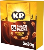 KP Nuts – DRY ROASTED Peanuts – Multipack of 5 x 30g Snack Bags – Roasted until golden for the perfect KP taste and crunch. Source of protein and high in fibre.