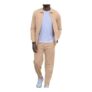 KUYIGO Mens Waffle Tracksuit: Hoodie and Joggers, Large Khaki