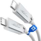 KabelDirekt USB C Cable All-purpose, USB 3.2 Gen 2, Metal Connectors Braiding 0.6m for Data/Video with 20Gbps