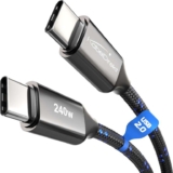 KabelDirekt USB C Cable for fast charging, break-proof metal plug stable nylon braiding, USB 2.0 2x 2m
