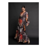 Kaleidoscope Floral Print Pleated Maxi Dress