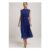 Kaleidoscope Navy Pleated Lace Trim Midi Dress
