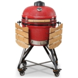 Kamado Bono TQ0020RED Kamado 20 (52cm) – Red, Includes Cover, 2 Zone Grill & Deflectors (Marks Members Price)