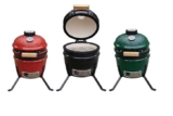 Kamado Egg Ceramic Charcoal BBQ Grill 13 Portable Outdoor Grill, Efficient Heat Retention Black-Green-Red