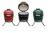 Kamado Egg Ceramic Charcoal BBQ Grill 13 Portable Outdoor Grill, Efficient Heat Retention Black-Green-Red