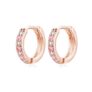 Kamise 925 Silver Huggie Hoop Earrings for Girls Pink Zirconia