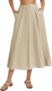 Kate Kasin Womens Summer Maxi Skirt Ladies Elastic High Waist A-Line Long Skirts with Pockets