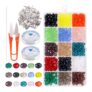Keadic 474Pcs 15 Colors 8mm Briolette Crystal Beads Kit