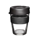 KeepCup Brew, Reusable Coffee Cup – Tempered Glass and Splashproof Sipper, M 12oz/340ml – Black or Eventide