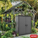 Keter Cortina Alto 4ft 6 x 2ft 4 (1.4 x 0.7m) 1,415 Litre Vertical Storage Shed with Shelves