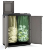 Keter Split Base Indoor Outdoor Multi Purpose Recycling Cabinet Grey/Black