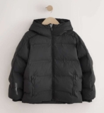 Kids Black Shower Resistant Microfleece Lined Padded Coat (3 – 6 Years / 7 – 10 £13.50 / 11 & 12 £14.50) – Free C&C