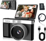 Kids Digital Camera FHD 1080P Digital Camera For Kid With 32GB Card,2 Flip 180 Screen With Support For Selfie Vlog Cam,Compact Camera With Flash,Birthday for Kids Boys Girls.