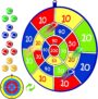 Kids Double Sided Dart Board with 12 Sticky Ball Toys, Indoor Outdoor Games And Birthday Party, Suitable For 3 4 5 6 7 8 9 10 11 12 Year Old Boys And Girls25.5in/65cm
