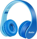 Kids Headphones for Childrens Wired with Microphone with Detachable 3.5mm Cable (Blue)