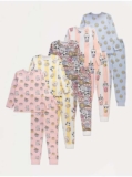 Kids Pjs 5 Pack (Panda Treat/ Pink Fairy Rainbow/ Graphic/ Linear Icons) 7 Pack (Multi Print/ Star Dash) £1610% off George PointsFree C&C