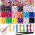 Kikuo 960 Pcs Beads Bracelets String Kit Acrylic Alphabet Cube Letter Beads DIY Necklace with 8 Rolls Colorful Strings 1 Pcs Tweezers and 1 Pair Scissors for Jewelry Making