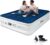King Inflatable Air Mattress – Air Bed with Built-in Pump Double Blow Up Mattress, 3 Mins Quick Self-Inflation/Deflation, Flocking Surface, Luxury Airbed for Camping Home Guest 203x152x46cm