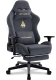 Kitinjoy Natural Suede Gaming Chair High Back Ergonomic Computer Chair With Footrest w/code sold by Kitinjoy Official Store