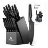 Knife Set with Block, 14 Piece with Built-in Sharpener
