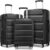 Kono 3-Piece Luggage Set Expandable Hard Shell PCABS Suitcase with Lock (Black or Cream White) – Shipper / Seller Luno Fashion Limited
