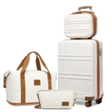 Kono Lightweight Suitcases, Set of 4 – Cream / Grey / Black / Pink – Sold By Luno Fashion Limited FBA