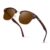 Kunchu Polarized Sunglasses UV400 Unisex Half-Frame Rectangular Brown