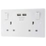LAP 13A 2-Gang SP Switched Socket 3.1A 15.5W 2-Outlet Type A USB Charger White – Free C&C